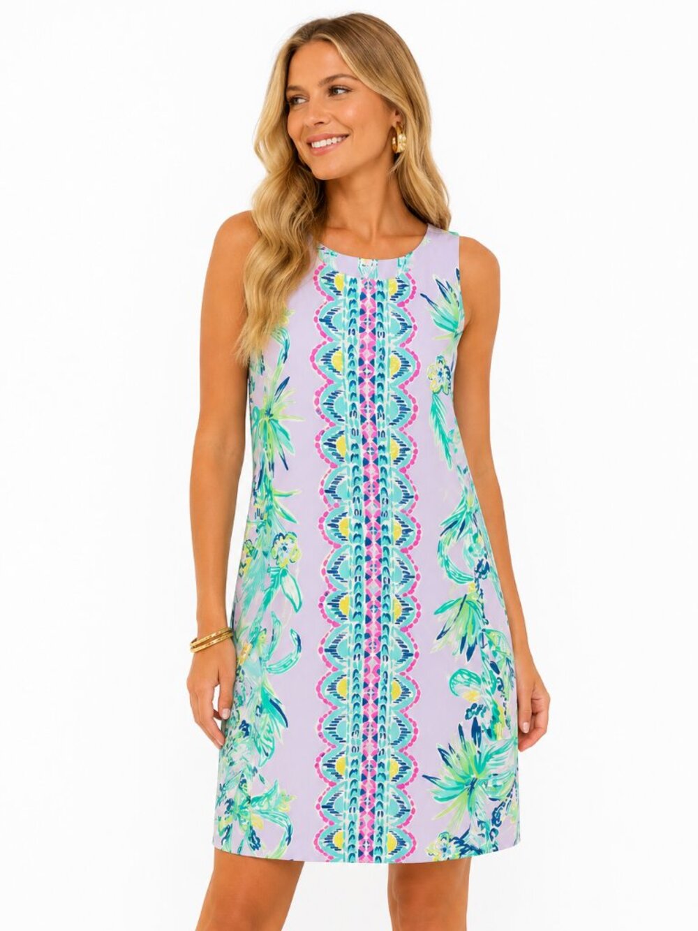 Lilly Pulitzer Jackie Shift Dress It's Impawsible Lilac Verbena Womens S Resort